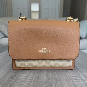 Coach Klare Crossbody in Signature Canvas Brown and Cream